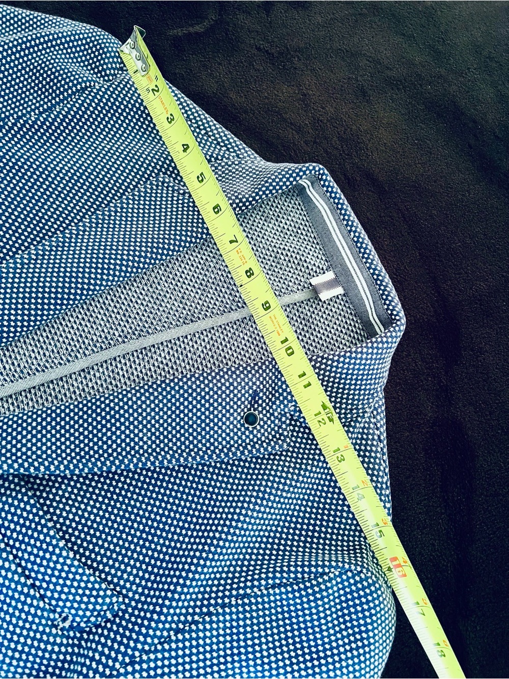 Woven Stretch ZARA Blue Patterned Men's Jacket - Picture 7 of 11